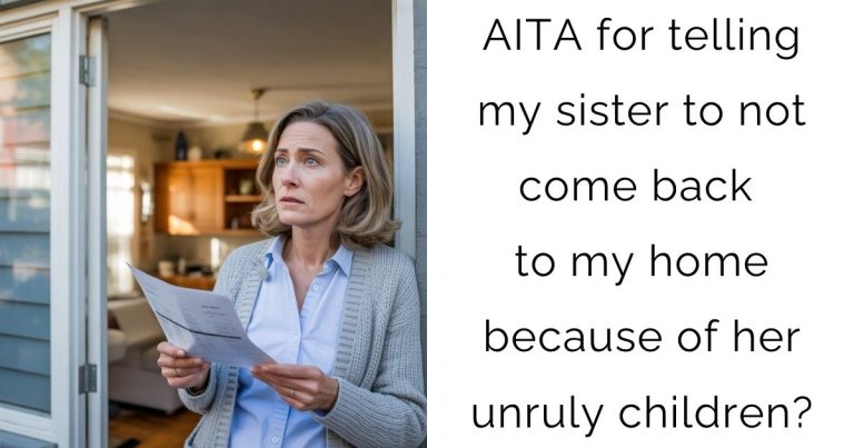 AITA for telling my sister to not come back to my home because of her unruly children?