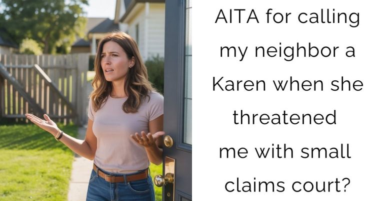 AITA for calling my neighbor a Karen when she threatened me with small claims court?