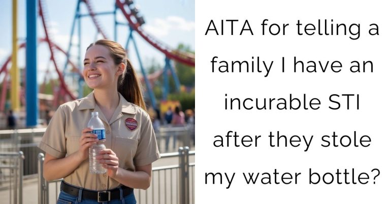 AITA for telling a family I have an incurable STI after they stole my water bottle?