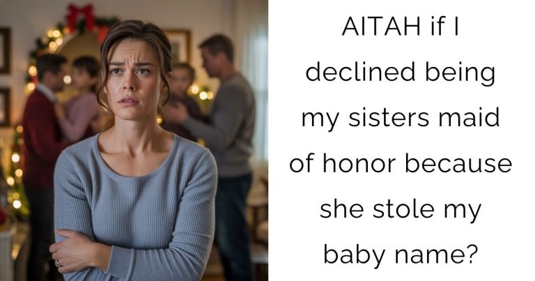 AITAH if I declined being my sisters maid of honor because she stole my baby name?