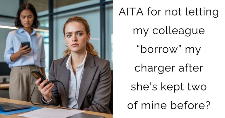 AITA for not letting my colleague “borrow” my charger after she’s kept two of mine before?