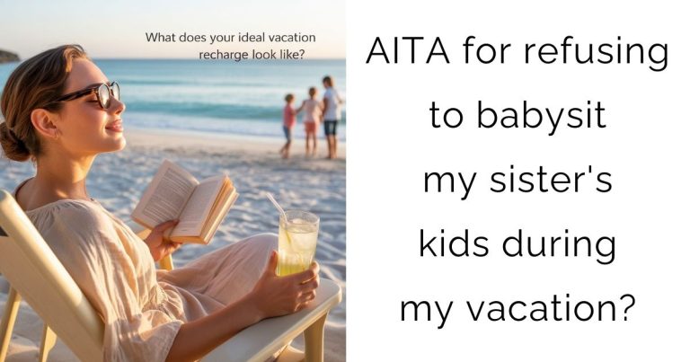 AITA for refusing to babysit my sister’s kids during my vacation?