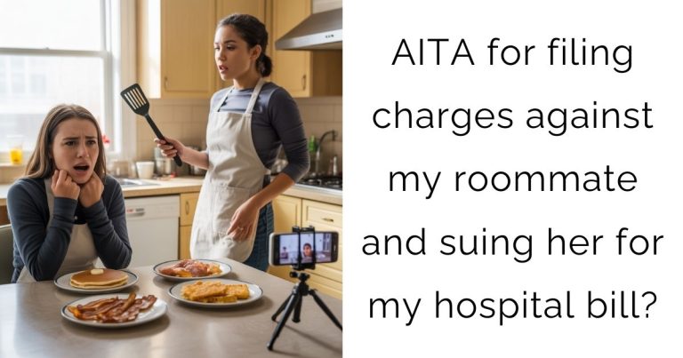 AITA for filing charges against my roommate and suing her for my hospital bill?