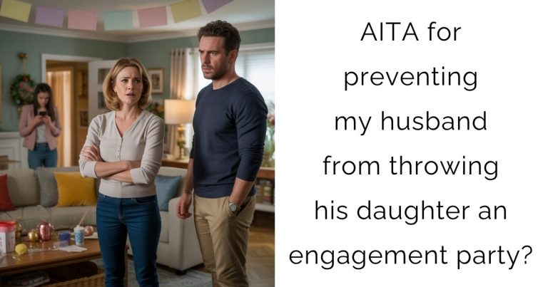 AITA for preventing my husband from throwing his daughter an engagement party?
