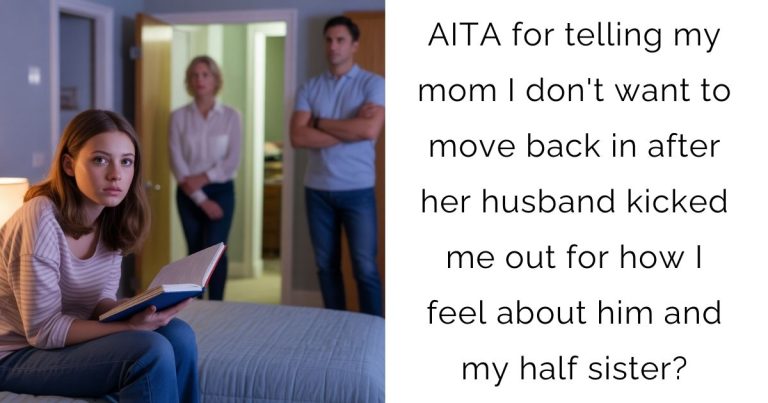 AITA for telling my mom I don’t want to move back in after her husband kicked me out for how I feel about him and my half sister?