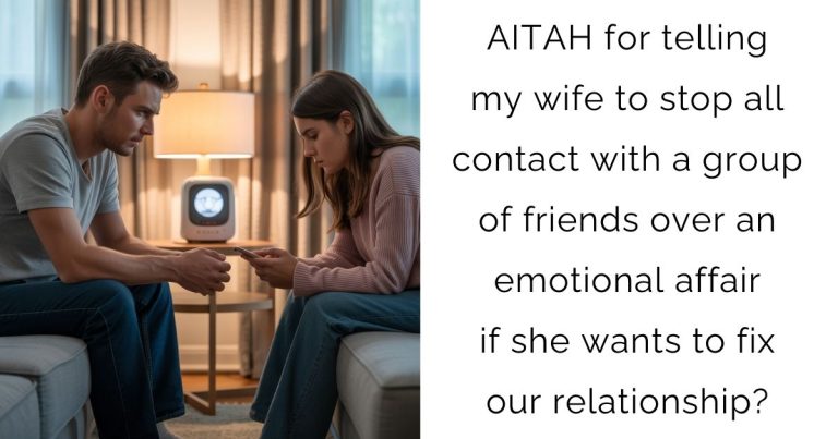 AITAH for telling my wife to stop all contact with a group of friends over an emotional affair if she wants to fix our relationship?