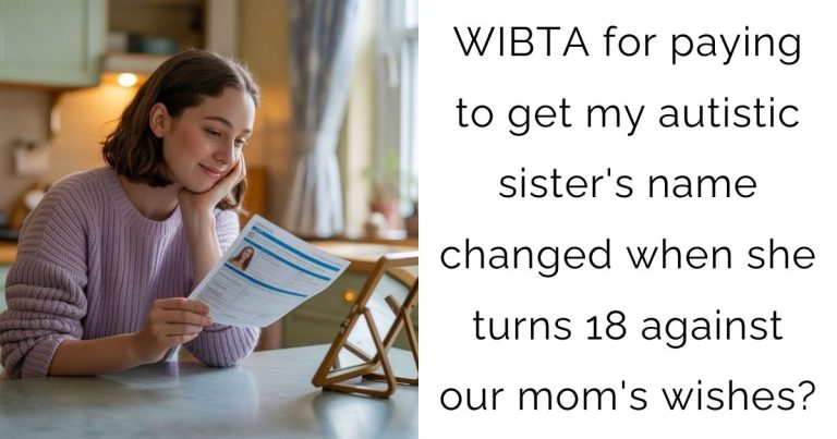 WIBTA for paying to get my autistic sister’s name changed when she turns 18 against our mom’s wishes?
