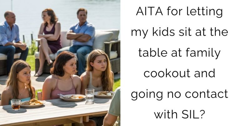 AITA for letting my kids sit at the table at family cookout and going no contact with SIL?