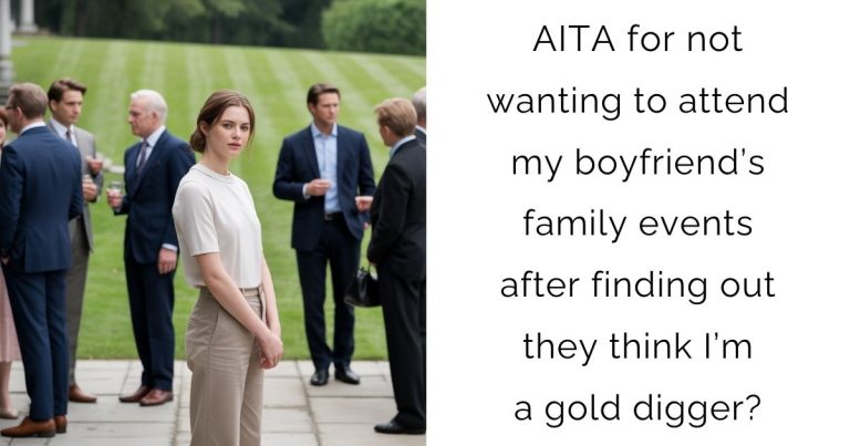 AITA for not wanting to attend my boyfriend’s family events after finding out they think I’m a gold digger?