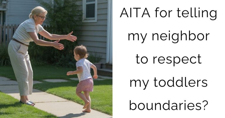 AITA for telling my neighbor to respect my toddlers boundaries?
