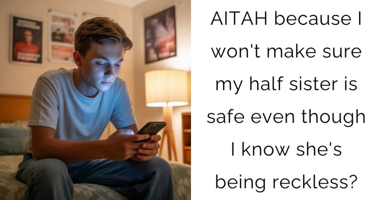 AITAH because I won’t make sure my half sister is safe even though I know she’s being reckless?