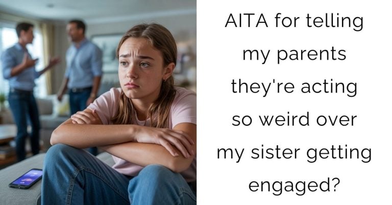 AITA for telling my parents they’re acting so weird over my sister getting engaged?