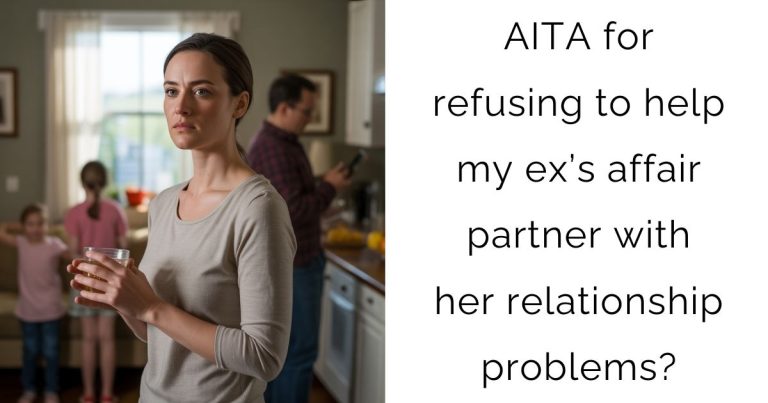 AITA for refusing to help my ex’s affair partner with her relationship problems?