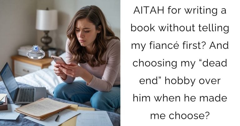 AITAH for writing a book without telling my fiancé first? And choosing my “dead end” hobby over him when he made me choose?
