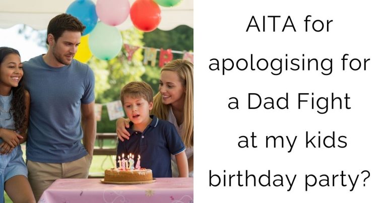 AITA for apologising for a Dad Fight at my kids birthday party?