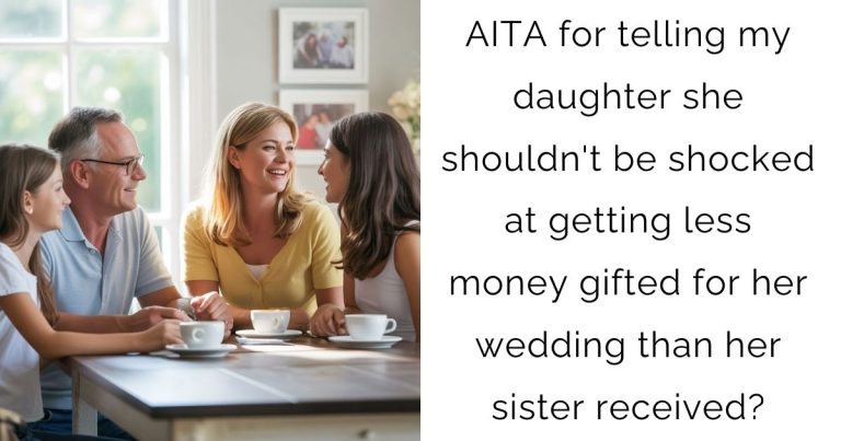 AITA for telling my daughter she shouldn’t be shocked at getting less money gifted for her wedding than her sister received?