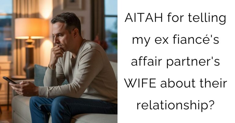 AITAH for telling my ex fiancé’s affair partner’s WIFE about their relationship?