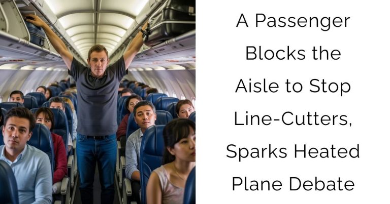 A Passenger Blocks the Aisle to Stop Line-Cutters, Sparks Heated Plane Debate