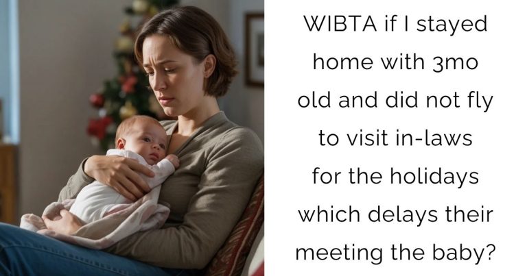 WIBTA if I stayed home with 3mo old and did not fly to visit in-laws for the holidays which delays their meeting the baby?