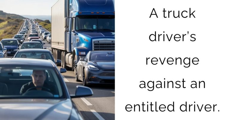 A truck driver’s revenge against an entitled driver.