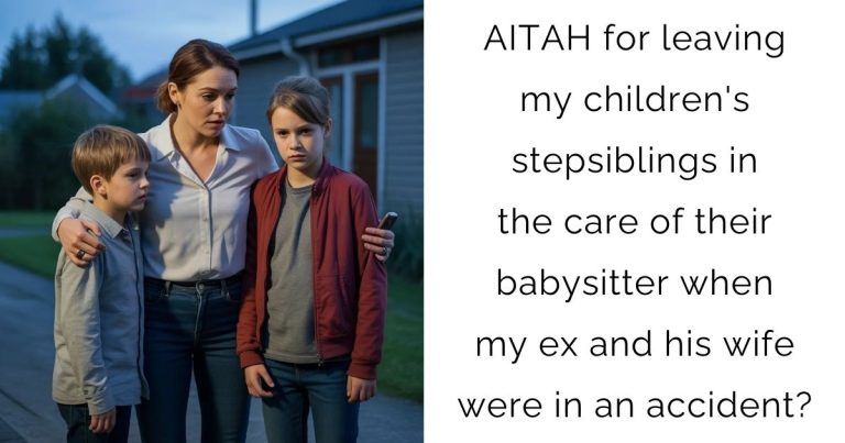 AITAH for leaving my children’s stepsiblings in the care of their babysitter when my ex and his wife were in an accident?