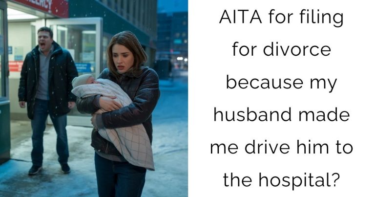 AITA for filing for divorce because my husband made me drive him to the hospital?