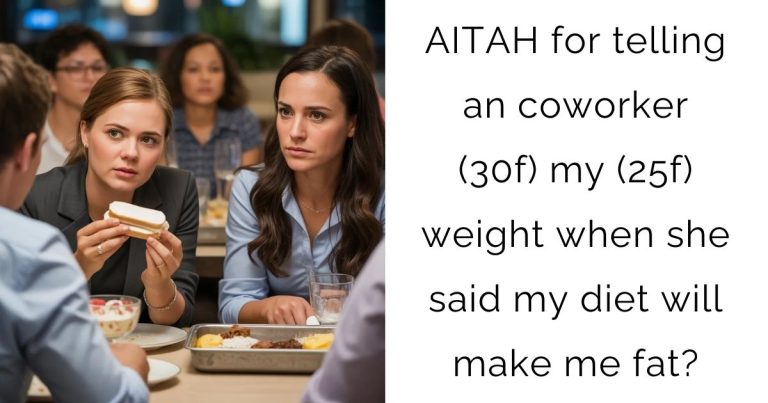AITAH for telling an coworker (30f) my (25f) weight when she said my diet will make me fat?