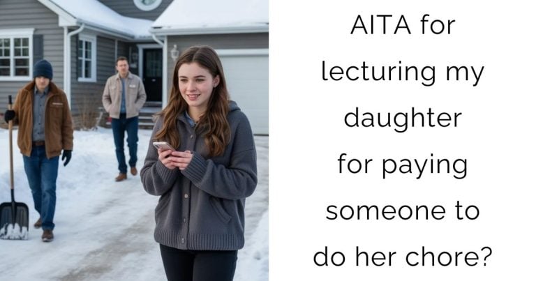 AITA for lecturing my daughter for paying someone to do her chore?
