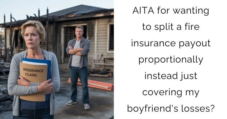 AITA for wanting to split a fire insurance payout proportionally instead just covering my boyfriend’s losses?