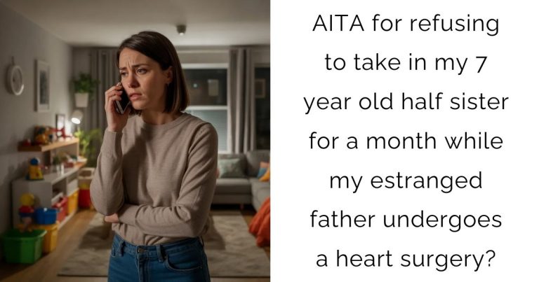 AITA for refusing to take in my 7 year old half sister for a month while my estranged father undergoes a heart surgery?