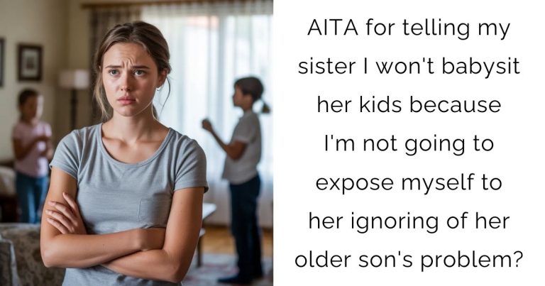 AITA for telling my sister I won’t babysit her kids because I’m not going to expose myself to her ignoring of her older son’s problem?