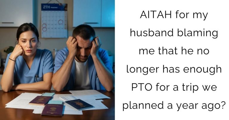 AITAH for my husband blaming me that he no longer has enough PTO for a trip we planned a year ago?