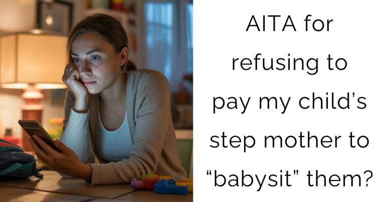 AITA for refusing to pay my child’s step mother to “babysit” them?