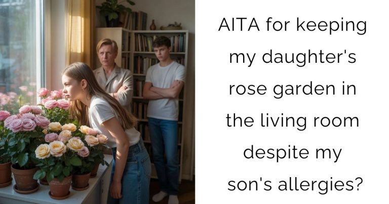AITA for keeping my daughter’s rose garden in the living room despite my son’s allergies?