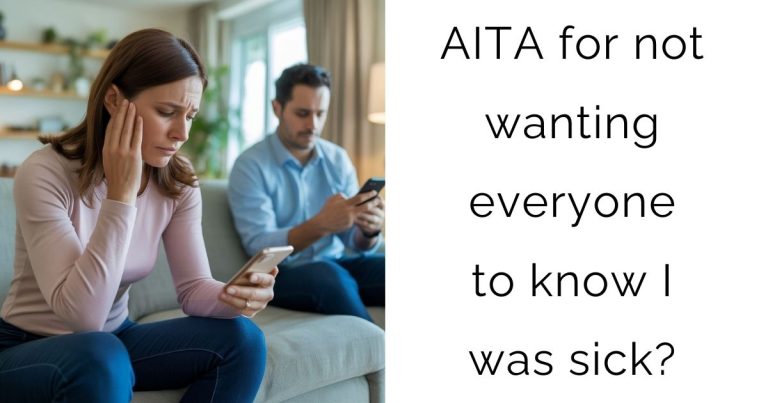 AITA for not wanting everyone to know I was sick?