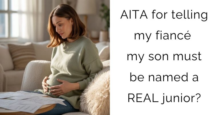 AITA for telling my fiancé my son must be named a REAL junior?
