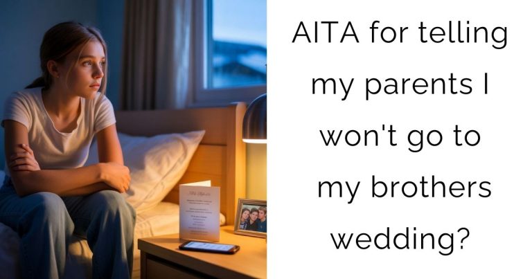 AITA for telling my parents I won’t go to my brothers wedding?