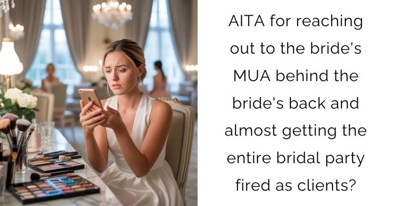 AITA for reaching out to the bride’s MUA behind the bride’s back and almost getting the entire bridal party fired as clients?
