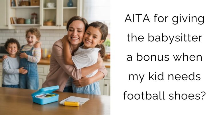 AITA for giving the babysitter a bonus when my kid needs football shoes?
