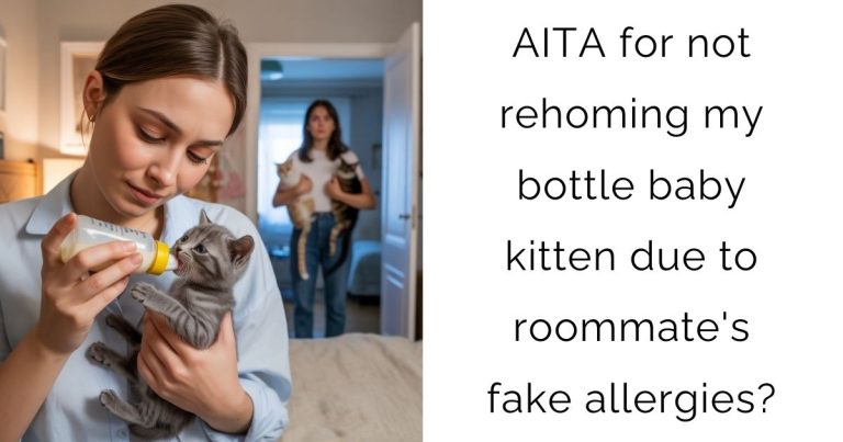 AITA for not rehoming my bottle baby kitten due to roommate’s fake allergies?