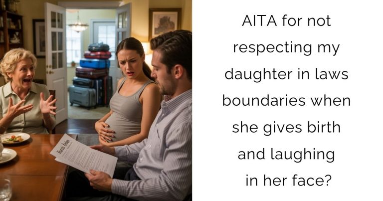 AITA for not respecting my daughter in laws boundaries when she gives birth and laughing in her face?