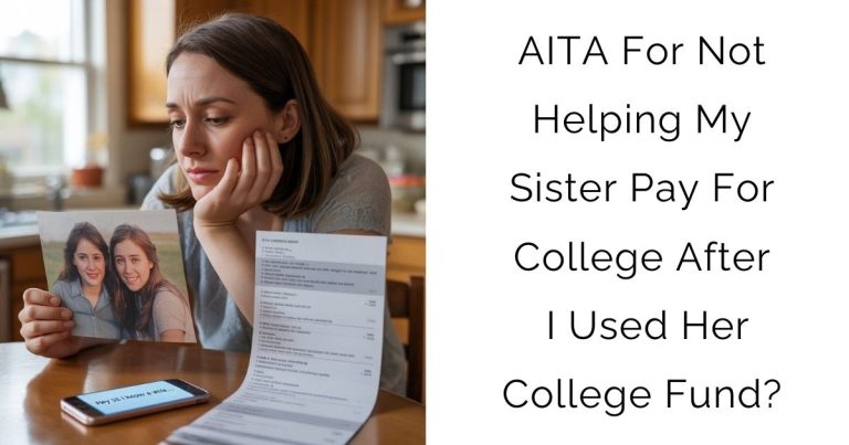 AITA For Not Helping My Sister Pay For College After I Used Her College Fund?