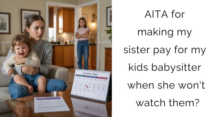AITA for making my sister pay for my kids babysitter when she won’t watch them?