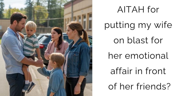 AITAH for putting my wife on blast for her emotional affair in front of her friends?