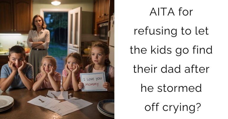 AITA for refusing to let the kids go find their dad after he stormed off crying?