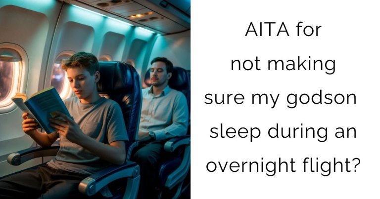 AITA for not making sure my godson sleep during an overnight flight?