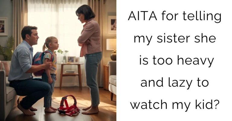 AITA for telling my sister she is too heavy and lazy to watch my kid?