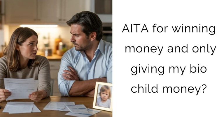 AITA for winning money and only giving my bio child money?