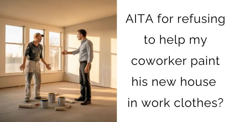 AITA for refusing to help my coworker paint his new house in work clothes?