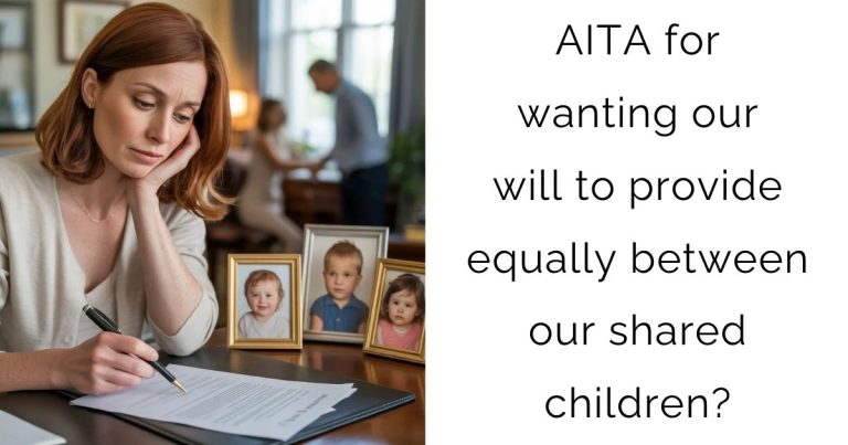 AITA for wanting our will to provide equally between our shared children?